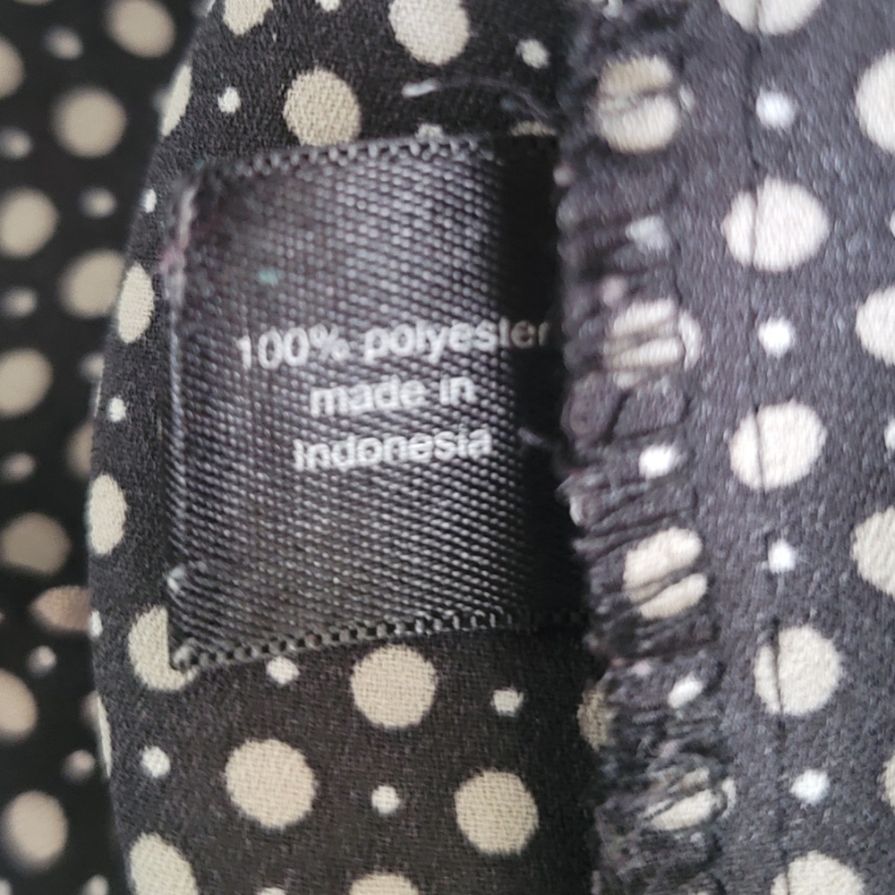 Lane Bryant 18/20 Black Cream Polka Dotted Blouse - Picture 5 of 5